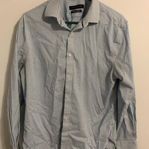 Tommy Hilfiger Blue Dress Shirt with Gingham Pattern